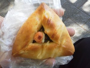 明太高菜の米粉パン：サンエトワール